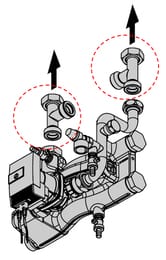 Комплект подключения емкостного водонагревателя (2 тройника G 1 1/2), ZK03669