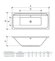 Ванна Alba Spa Барселона 2.0 (Barselona 2.0) прямоугольная 180x80см ВПР0320200100, белый глянец