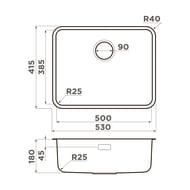 Мойка Omoikiri OMI 53-U/I-IN Ultra (530х415х180) универсальный монтаж, нерж.сталь 4997408