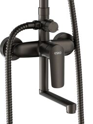 Душевая система ESKO Lagos Gun Metal ST205LGGM  настенная, ручной/верх. душ, поворот. излив, графит