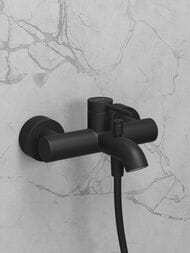 Настенный смеситель для ванны VitrA Minimax Round A4354836EXP однорычажный матовый черный латунь