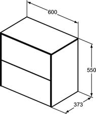 Тумба под раковину Ideal Standard CONCA (600x373x550) 2 ящика, светлый орех, со столешницей T4327Y6 — изображение 6