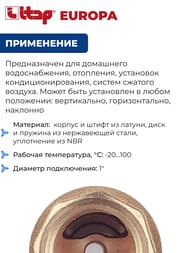 Клапан обратный ITAP EUROPA 1"ВВ 100 1 пружинный, с металлическим седлом