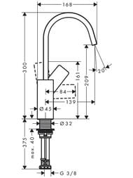 Смеситель Hansgrohe Vivenis 75032000 для раковины, поворотный излив 210, хром — изображение 3