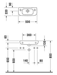 ���������� DURAVIT D-CODE 500�220�135 ��������� ��� ��������� �����, ������� 07065000092