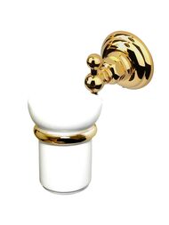 Стакан для зубных щеток Nicolazzi Classica 1488GB настенный, белая керамика/золотая латунь