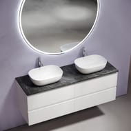 Столешница для ванной комнаты SANCOS Black Sky 1400х460, керамогранит, c отв. под смеситель, TT140A1X