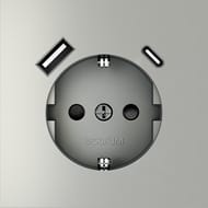 Розетка с USB, A+C Voltum S70 VLS040505, серебро