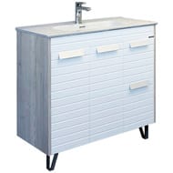 Тумба COMFORTY Клеон-90Н (755х870х465) напольная,с раковиной, дуб дымчатый 00-00004757