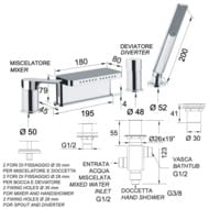 Смеситель для ванны Remer Infinity I06, хром — миниатюра 2