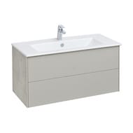 Тумба под раковину AQUATON Сохо 100 1A258201AJ9A0 980x455x476мм, подвесная, 2 ящ, слэй/галька серая