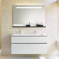 Зеркало Burgbad Fiumo 1200х700х30 LED, USB, сенсор, обогрев, рейлинг, панель белая мат. SFXP120FOT2