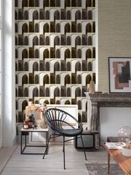 Обои виниловые на флизелине Grandeco Ciara A 62903 (0,53х10,05) темно-бежевые (рул.)
