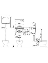 Бачок для унитаза универсальный ALCAPLAST UNI DUAL A930-H-1/2"