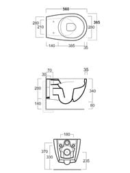 Унитаз подвесной Simas VIGNONI (560х365х310) безободковый, белый матовый VI18bi matt