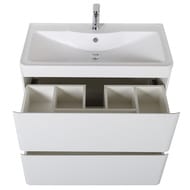 Тумба под раковину BelBagno ALBANO (900х450х810) напольная, Bianco Lucido ALBANO-900-2C-PIA-BL