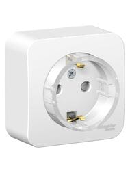 Розетка Systeme Electric BLANCA наружная с заземл., тонкая, изол.пл. 16А, 250В, белый BLNRA111111