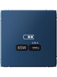 Розетка Systeme Electric ARTGALLERY USB тип-С 65Вт, высокоскор.заряд. QC, PD, аквамарин, GAL001127