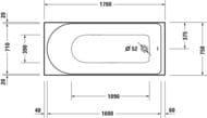 ����� ��������� Duravit D-Neo 700479 1700�750�485 ������������, ���� ������ ��� �����, �����