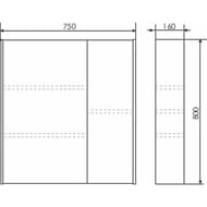 Зеркало-шкаф COMFORTY Женева-75 (750х800х160) подвесной, дуб белый  00004137096