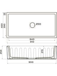 Мойка Omoikiri MIKURA 91-BL 910х460х254мм,керамическая,на/под столешницу, черный 4997087