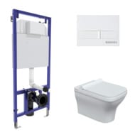 BERGES комплект инсталляции с клавишей смыва L1 белая, унитаз Strati Rimless 4в1 042452