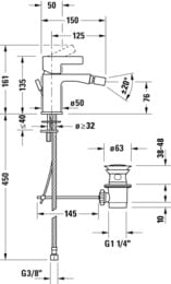 ��������� ��� ���� Duravit D-Neo DE2400001010 135 ��, ������������, ������ ������, ����: ����