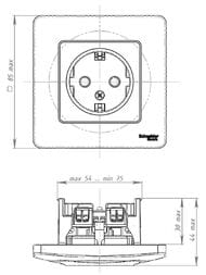 Розетка Systeme Electric BLANCA скрыт.устан. с заземл. без шторок, 16А, 250В, алюминий BLNRS001013