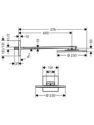 ������� ��� Axor ShowerSolutions 35284000 250��, ���������, 1jet PowderRain, ���������, ����