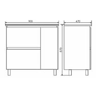 Тумба COMFORTY Верона-90 (905х870х470) напольная, с раковиной, дуб белый 00-00001972