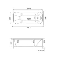 ����� ��������� Jacob Delafon Trocadero 180�80 (��� �������), ����� E6D355RU-00