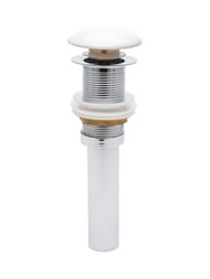Донный клапан AQUAme Click-Clack, без перелива, керамическая накладка, белый мат. AQM7002-0MW