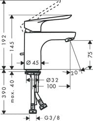 ��������� Hansgrohe Logis E 71160000 ��� ����������� ������ 70 ��, ������� ��������, ����