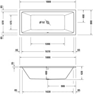 ����� ��������� Duravit No.1  ������������, 1800�800��, ����� 700492000000000