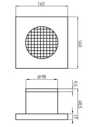 Migliore Ventilatoro Вентилятор для ванной комнаты D100 мм., 160x160 мм., бронза 23000