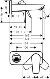 ��������� Hansgrohe Talis E 71732000 ��� �����������, ����� 165��, ������������ � �����, ����