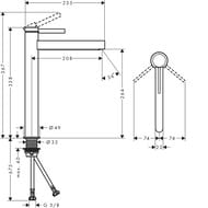 ��������� Hansgrohe Finoris 76070670 ��� ��������, ����� 260, ������� ������ Push-Open, �����.������