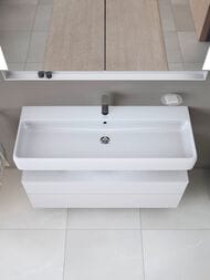 Раковина подвесная Duravit Qatego 1200х470х125мм перелив, отв. под смеситель, цвет: белый 2382120000