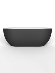 Ванна акриловая BelBagno BB70-1500-800-W/NM (1500x800x600) одельностоящая,овальная,белая/чёрная мат