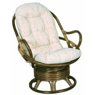 Кресло (750х850х1000) крутящееся, светлая подушка, ротанг, олива 05/01