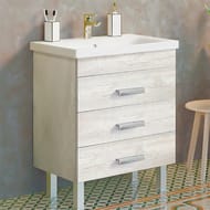 Тумба COMFORTY Никосия-70Н (700х860х450) напольная, с раковиной, дуб белый матовый 00-00005793