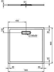 Ideal Standard ������� ������ ULTRAFLAT 900x900x25 ��������� ����������, ������ ������� T4467V3
