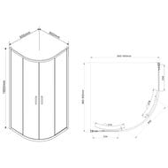 Душевой уголок Vincea Garda 900х900х1900 профиль черный, четверть круга VSQ-1G900CLB — миниатюра 6