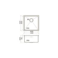 Мойка Omoikiri TAKI 44-U/IF-GM (440х440х200) монтаж врезной/подстольный/вровень, ворон.сталь 4973521