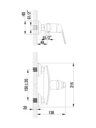 Смеситель для душа Lemark plus ADVANCE LM1203C с душевым комплектом, хром