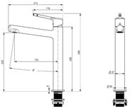Смеситель для раковины Vincea Феерие (Feerie) VBF-5FE2BG, брашированное золото