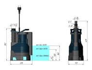 Насос дренажный UNIPUMP ARTVORT Q550B, со встроенным поплавковым выключателем, кабель 10м, 550 Вт