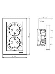 Уценка! Розетка Systeme Electric ATLASDESIGN двойная с заземлением 16А в сборе белый ATN000124