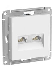 Розетка Systeme Electric ATLASDESIGN компьютерная, двойная, RJ45, кат. 5Е, механизм, лотос ATN001385
