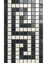 Мозаика Atlas Concorde Marvel Noir/Cremo Greca Mosaico (185х300) черная+белая, ADRJ (шт.)